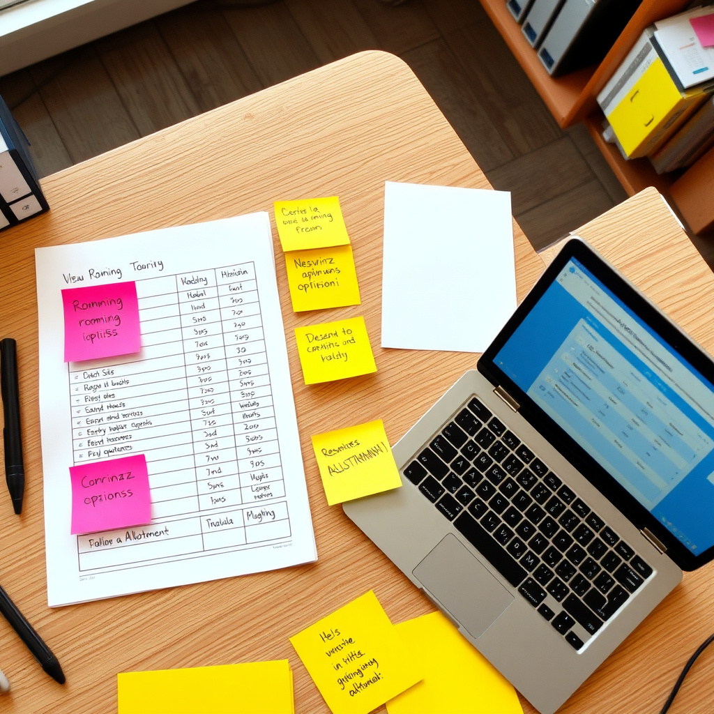 Rooming list e schema allotment su scrivania di agenzia viaggi con gestionale aperto