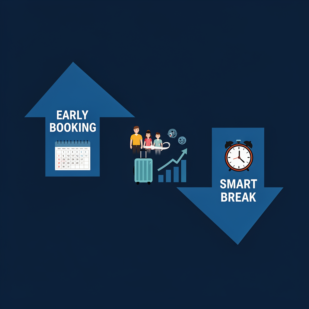 Illustrazione della polarizzazione tra early booking e smart break nel turismo italiano 2026