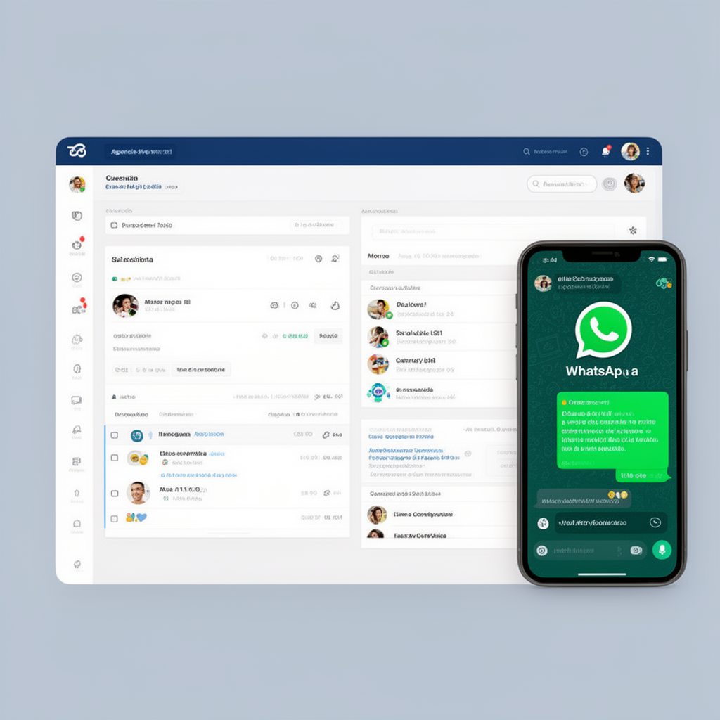 Interfaccia di TripMaster con chat WhatsApp integrata e scheda cliente aperta in parallelo