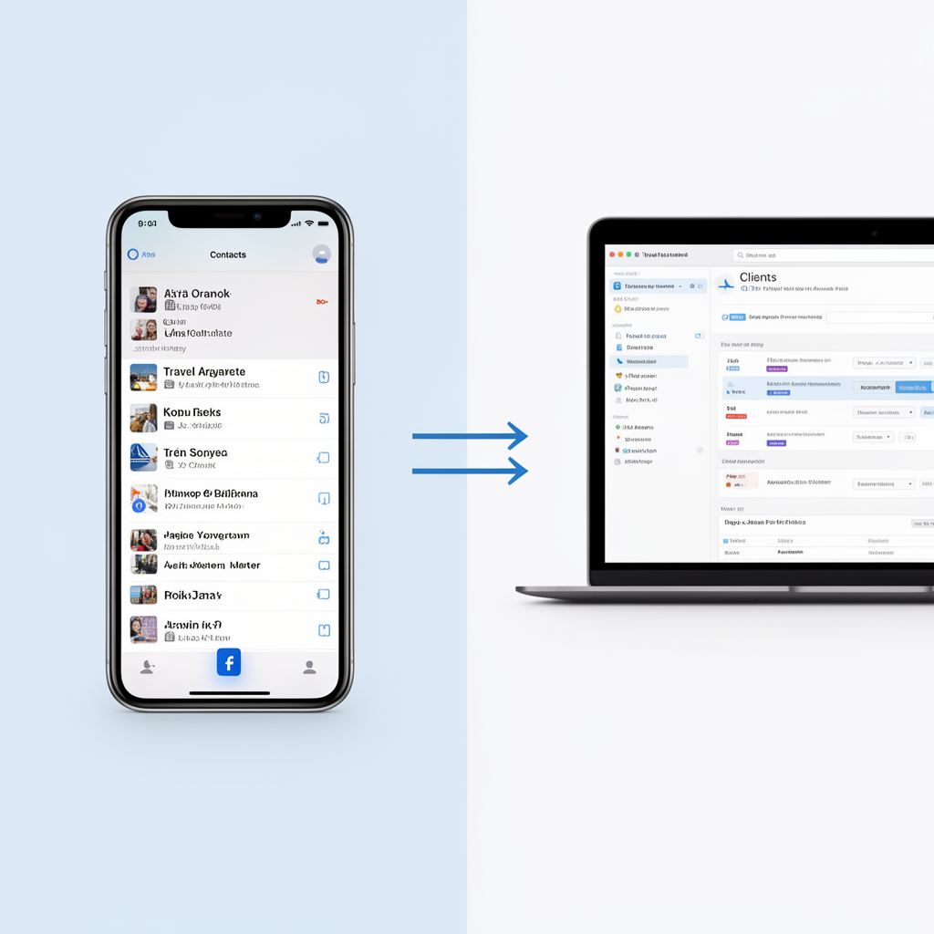 Sincronizzazione bidirezionale tra l'app Contatti di iPhone e il gestionale TripMaster